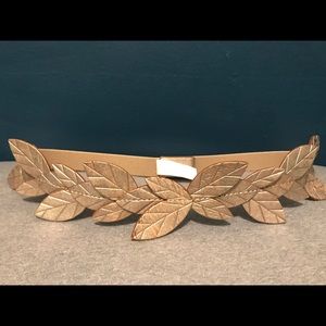 Gold leaf leather anthropologist belt